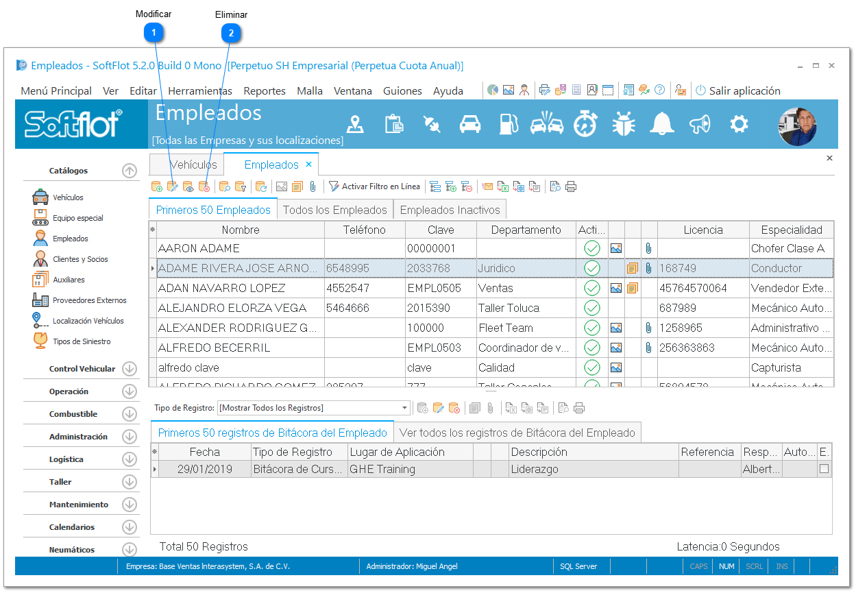 Modificar \ Eliminar Empleados